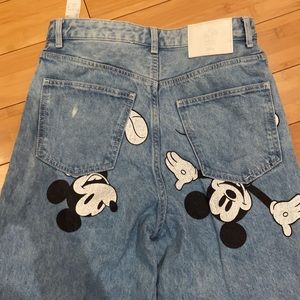 Bershka | Jeans | Bershka Disney Mickey Mouse Wide Leg Jeans | Poshmark